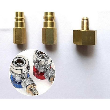 Adaptersatz Für R134a-kältemittelzylinder, 1/4 Sae W21.8 Auf 1/4 Sae-gewinde