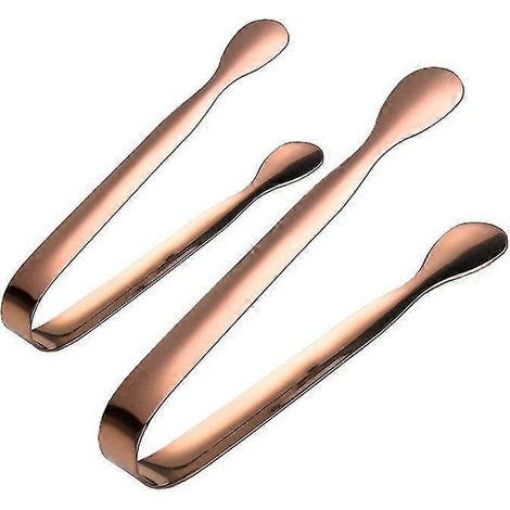 Set Aus 2 Zucker- Und Eiszangen Aus Edelstahl Zum Servieren Von Tee, Kaffee Und Speisen Auf Partys. – Roségold