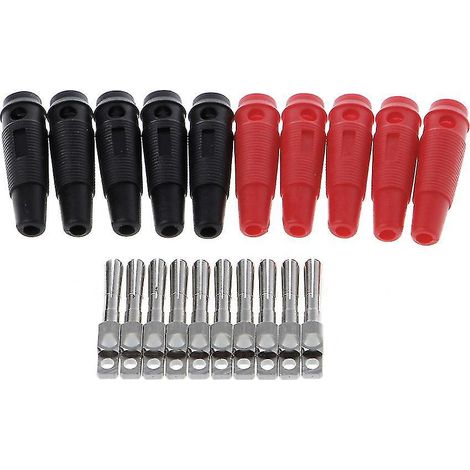 Packung Mit 10 Isolierten Und Stapelbaren 4-mm-32-a-bananensteckern Für Hohe Ströme (größe S)