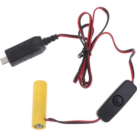 Dummy-aa-5v-auf-1,5v-typ-c-batterieadapter Mit Schalter (ersetzt Eine Aa-batterie)