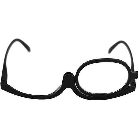 Unisex-faltmonokel Mit 180°-drehung Und Lupe Zum Schminken Und Lesen – 1,00 Dioptrien – Schwarz