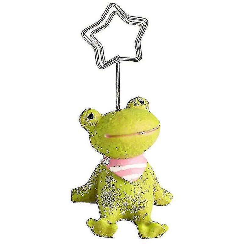 Origineller Visitenkartenhalter In Form Eines Kleinen Frosches, Mit Fotoclip Und Telefonnummernfach. Bürodekoration.