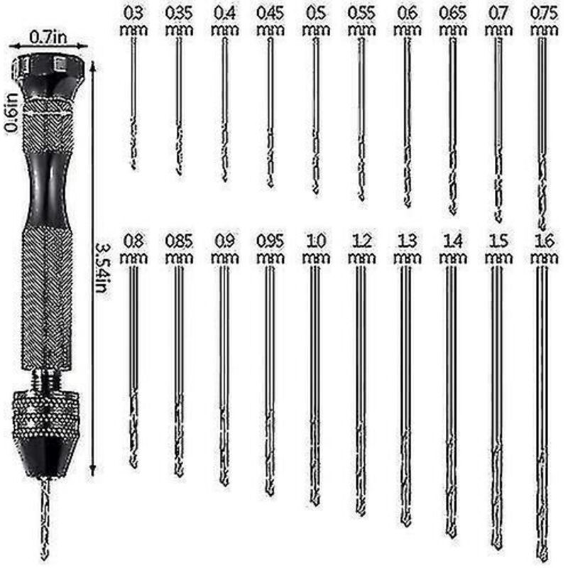 21-teiliges Set Für Spindelschraubstock, Bestehend Aus Einem Spindelschraubstock Für Handbohrmaschinen Und 20 Mini-spiralbohrern (0,3-1,6 Mm)