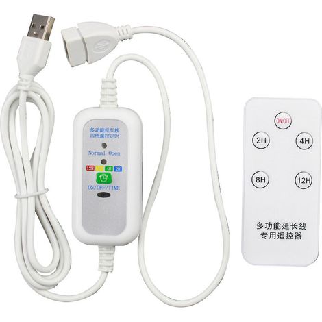 1,5 M Langes 5v-stromkabel Mit Timer Und Fernein-/ausschalter Für Usb-ventilator, Usb-led-glühbirne Und Lampe.