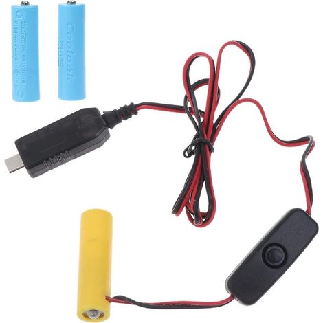 Usb-c-stromkabel Mit Schalter Für Aa-batterien (ersetzt 3 Aa-batterien Mit 4,5 V)