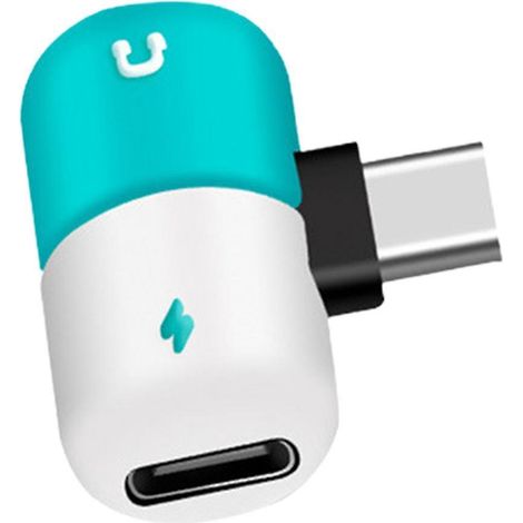 Zwei-in-eins-silikon-handyadapter, 3,5-mm-silikon-ladeadapter