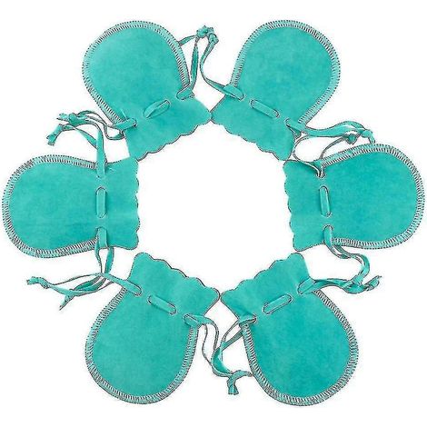 Set Mit 6 Kürbisförmigen Schmuckbeuteln Aus Flanell Mit Kordelzugverschluss, Ideal Für Ringe, Ohrringe, Süßigkeiten Und Geschenke. Zufällige Farbe (7 X 9 Cm, Hellblau).