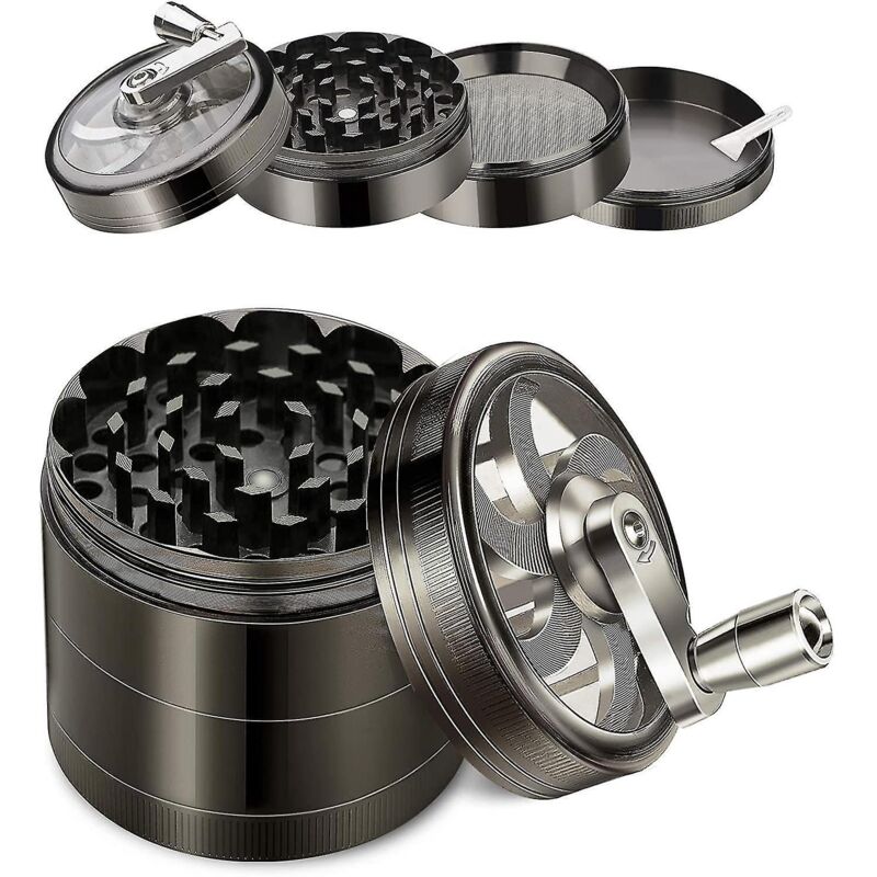 Große 4-in-1-gewürzmühle Aus Zinklegierung Für Trockene Gewürze. Hochwertige Mühle Mit Magnetischem Deckel.
