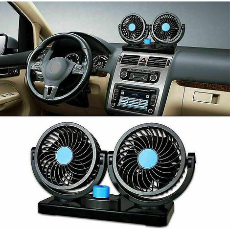 12v 4-zoll 360-grad Doppel-armaturenbrettventilator, Tragbar, Für Auto, Lieferwagen, Lkw, Wohnmobil