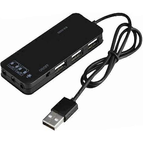 Externe 7.1-kanal-soundkarte Mit 3 Usb-anschlüssen Und Audio-/mikrofonadapter Für Pc/laptop – Weiß