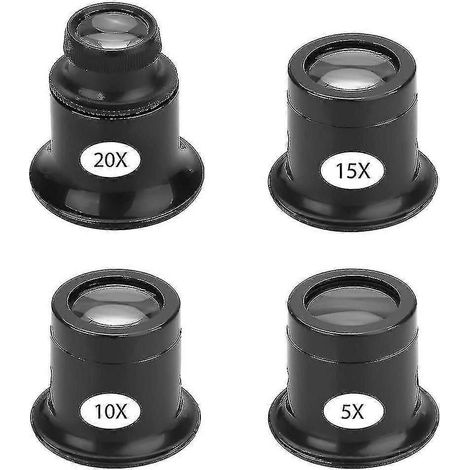 Set Mit 4 Okularlupen (vergrößerungen 5x, 10x, 15x Und 20x) Für Die Uhrenreparatur.