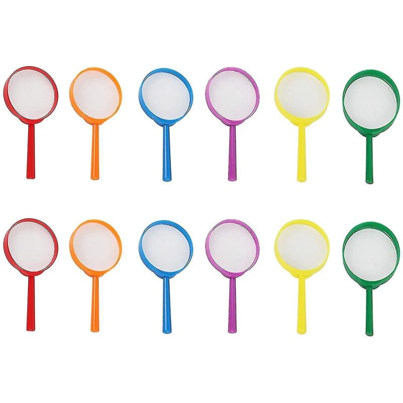 Set Mit 12 Farbigen Kunststoff-vergrößerungsgläsern Für Kinder Und Ältere Menschen.