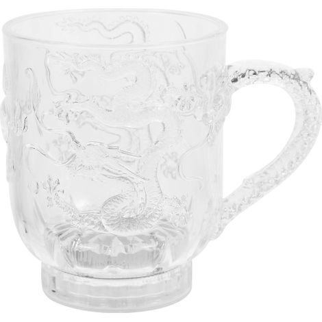 Led-induktionsbecher Aus Farbenfrohem, Blinkendem Acryl Mit Drachenmotiv, Für Wasser, Milch, Tee, Kaffee (285 Ml).