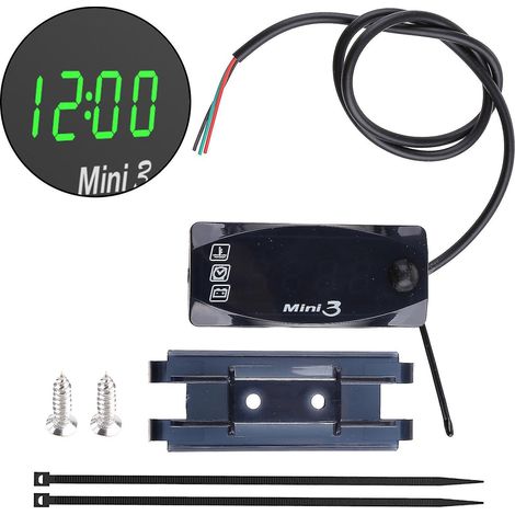 3-in-1 Digitaluhr + Thermometer + Voltmeter Mit Led-anzeige Für Motorräder
