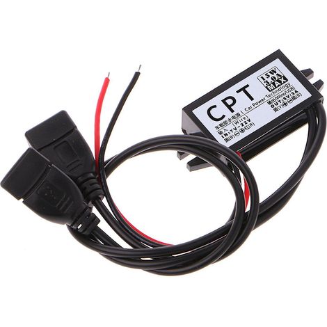 12v Dc Auf 5v Dc 3a 15w Kfz-ladegerät Mit Zwei Usb-anschlüssen Und Netzteilkabel