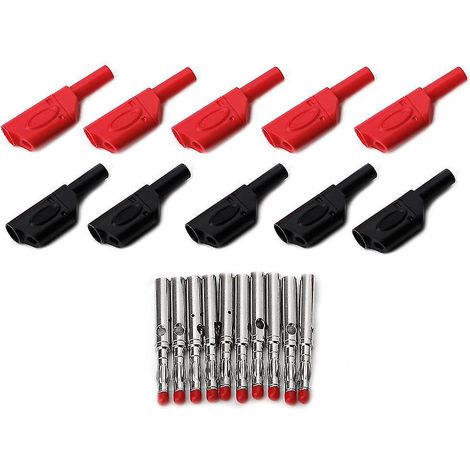 Packung Mit 10 Stapelbaren 4-mm-steckern Mit Schutzhülle.
