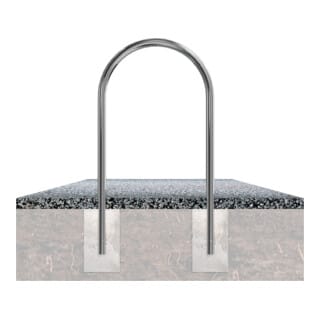 Schake Edelstahl, Rundbügel Ø48 mm Breite: 460mm, Höhe: 1200mm geschliffen