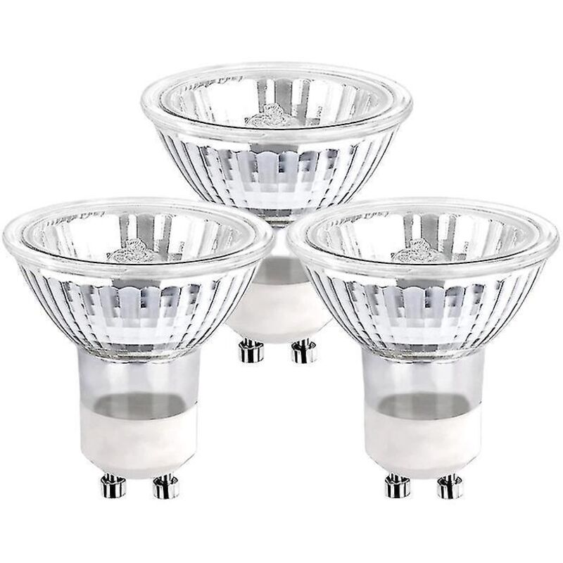 Gu10 35w Dimmbare Halogenlampen, 2-pin Gu10 Halogen-spotlampen, 400 Lm, Warmweiß 2800 K (3er-pack), Weiß
