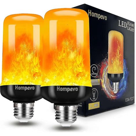 [verbesserte] Led-glühbirne Mit Flammeneffekt, 4 Flackernde Lichtmodi, E26/e27-sockel, Weihnachten (2er-pack)
