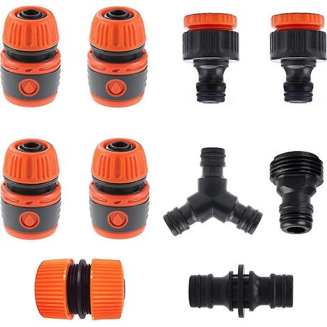 Gartenschlauch-anschlussset, Schnellverbinder, 2-in-1-wasserhahn, Y-verteiler, Doppel-außengewindeanschluss, Reparatur, 3/4"-außengewindeanschluss.