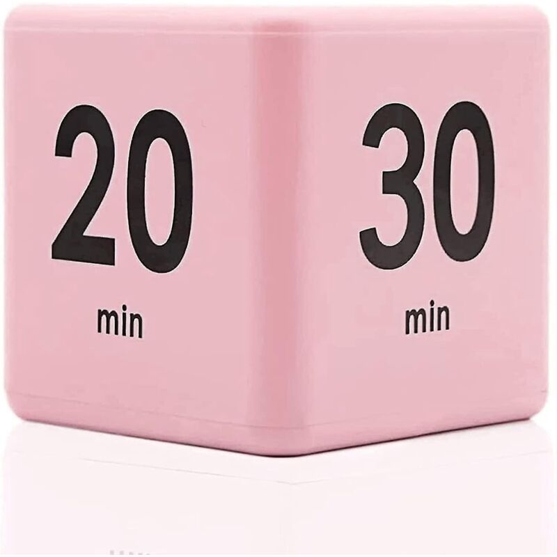 Würfel-timer, Zeitmanagement-timer Mit Schwerkraftsensor, Reversibel, 15-20-30-60 Minuten, Zum Lernen, Kochen, Sport, Yoga (rosa)