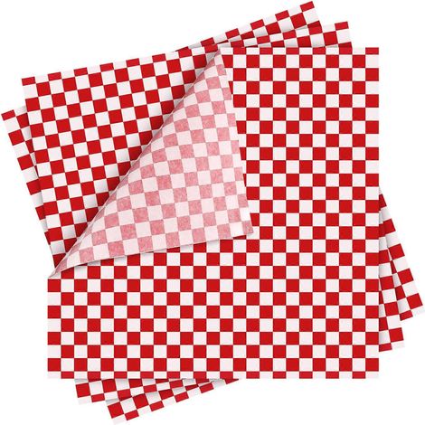 24 Blatt Kariertes, Gewachstes, Lebensmittelechtes Pergamentpapier Für Lebensmittelkörbe, Fettabweisend