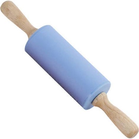 Mini-nudelholz Aus Silikon Mit Antihaftbeschichtung Und Holzgriff, Küchenhelfer Für Fondant, Kekse Und Gebäckteig (blau) – 23,00 X 4,20 X 4,20 Cm – Blau