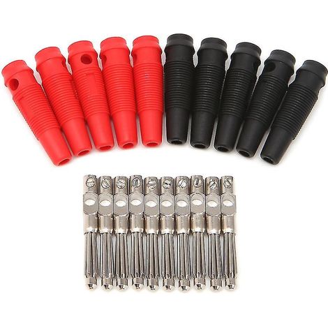 5 Paare/10 Stück 4 Mm 32 A Lötfreie, Seitlich Stapelbare Bananenstecker Aus Kupfer