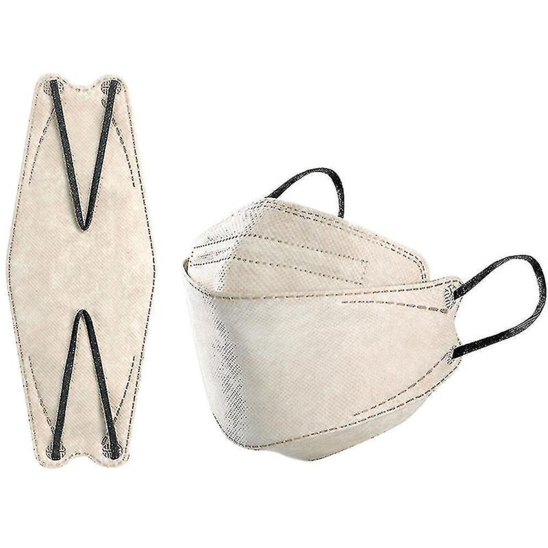 Packung Mit 50 Kn95-masken, Morandi Ffp2-schutzmasken Für Erwachsene, Kf94 4-lagige Schutzmasken, Farbe Khaki.