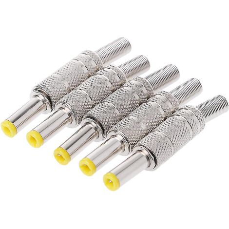 Packung Mit 5 Gelben 5,5 X 2,1 Mm Metall-steckern Für Gleichstrom