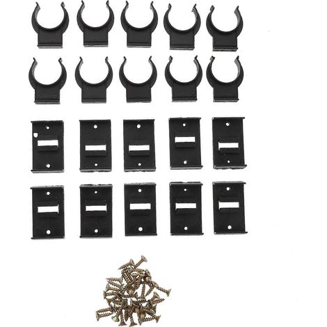10 Befestigungsclips Für Küchensockelleisten Und Möbel, Inklusive Schrauben – 4,7 X 4,3 Cm – Schwarz