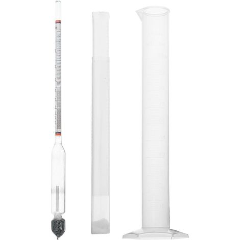 Alkohol-hydrometer, Dichte-hydrometer, Kunststoff-testbehälter, Graduiertes Hydrometer – 25,00 X 6,00 X 6,00 Cm