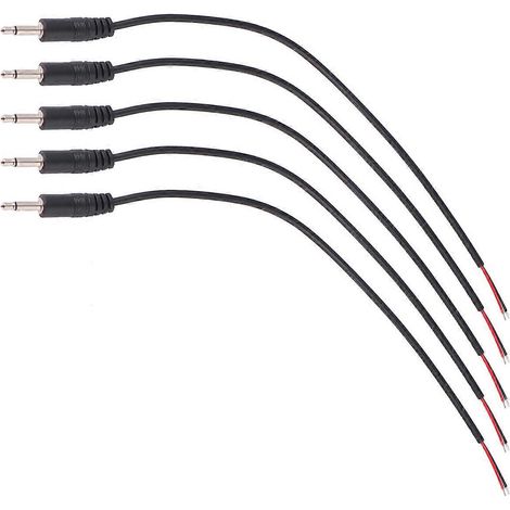 10er-pack 3,5-mm-mono-stecker Auf Blanke Kabelenden (schwarz) Für Kopfhörer, Ohrhörer Und Mikrofone – 25,00 X 0,80 X 0,80 Cm – Schwarz