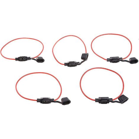 Set Aus 5 Miniatur-inline-sicherungshaltern, Spritzwassergeschützt, Für 12v 30a Sicherungen (auto/motorrad).