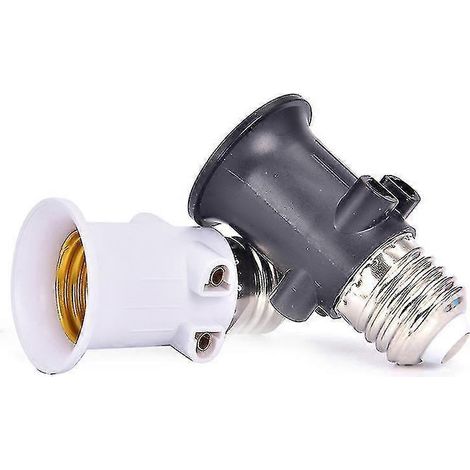 E27 Pbt Flammhemmender Steckdosenadapter Mit Europäischem Stecker – Schwarz