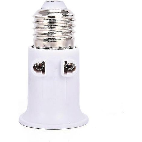 E27 Pbt-flammhemmender Steckdosenadapter Mit Europäischem Stecker – Weiß
