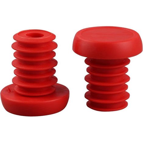 Paar Vibrationsdämpfende Lenkerendkappen Aus Kunststoff, Leuchtende Farbe, Verschleißfest, Für Mountainbikes – Rot