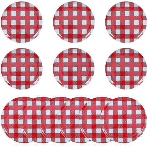 Set Mit 12 Weithals-einmachglasdeckeln, Einmachdeckeln, Getränkedeckeln Für Einmachgläser, Einmachglasdichtungen – 7,00 X 7,00 X 1,20 Cm