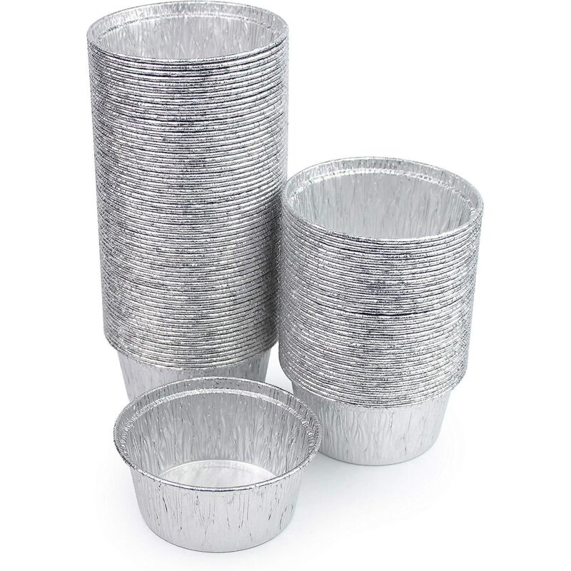 Packung Mit 100 Einweg-backförmchen Aus Aluminium Für Cupcakes, Eierpudding, Muffins Und Törtchen