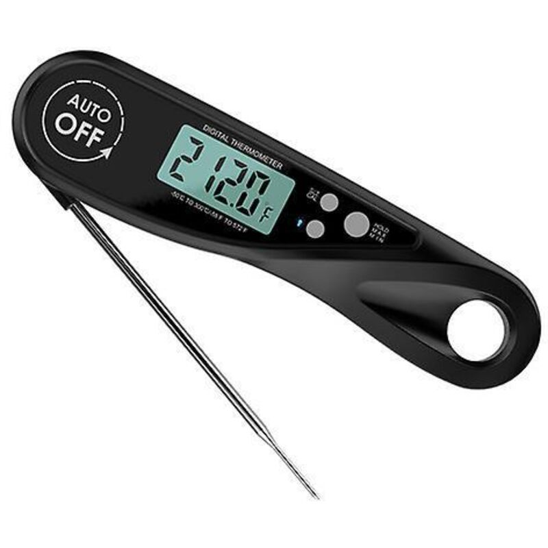Küchenthermometer Mit Sofortanzeige, Hintergrundbeleuchtetem Lcd-bildschirm Und Faltbarer Sonde Zum Kochen, Für Fleisch, Grillgut Und Steaks.