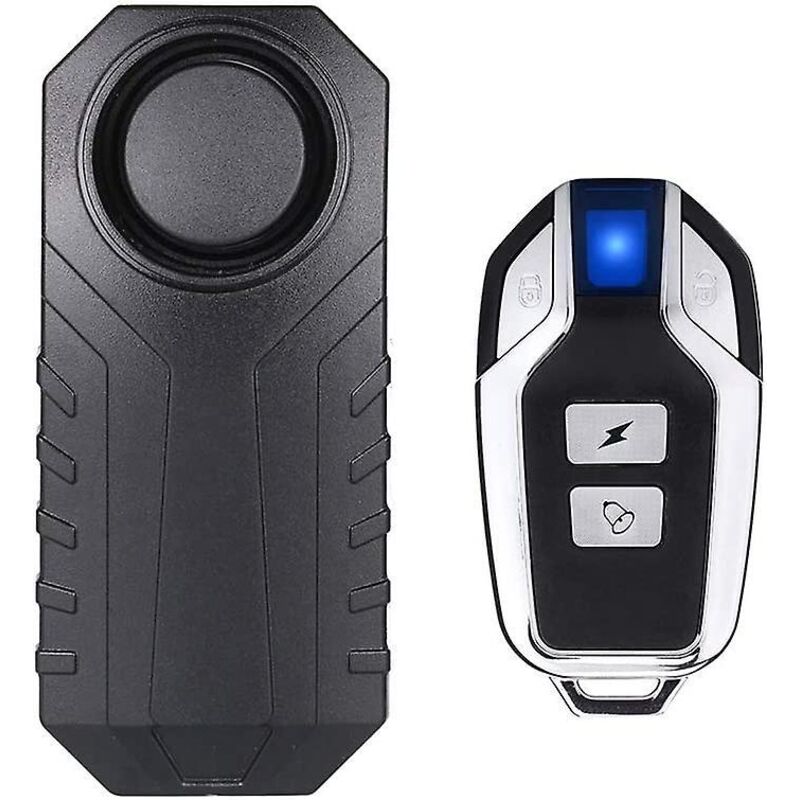 Schwarzer, Kabelloser Diebstahlalarm Für Motorrad/fahrrad Mit Fernbedienung, Ip55 Wasserdicht, Extrem Leistungsstark (113 Db)