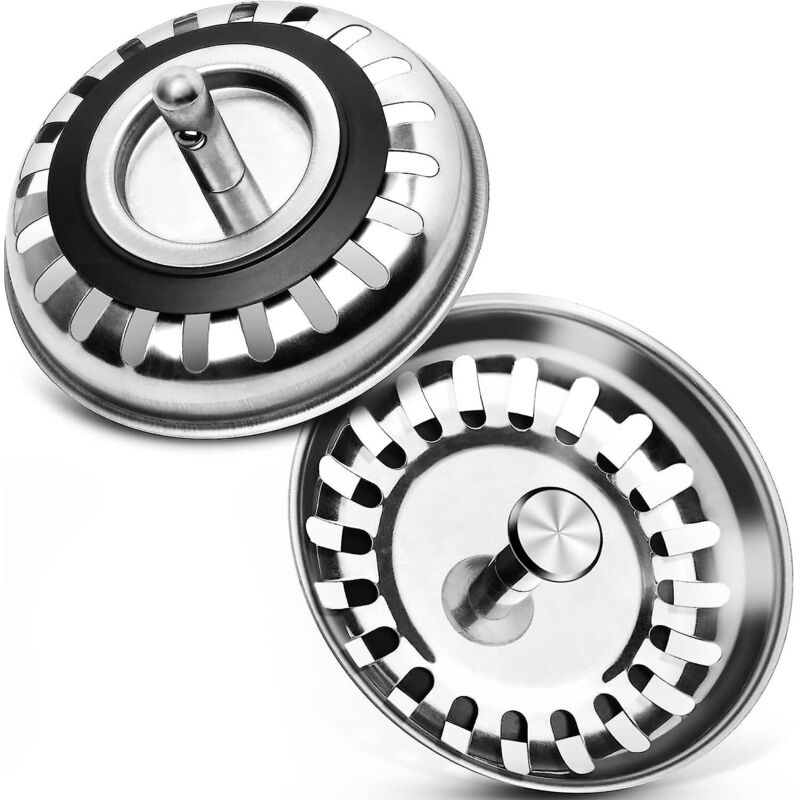 Edelstahl-ablaufstopfen, 2er-pack – Dusch-/küchenschutz, 80 Mm