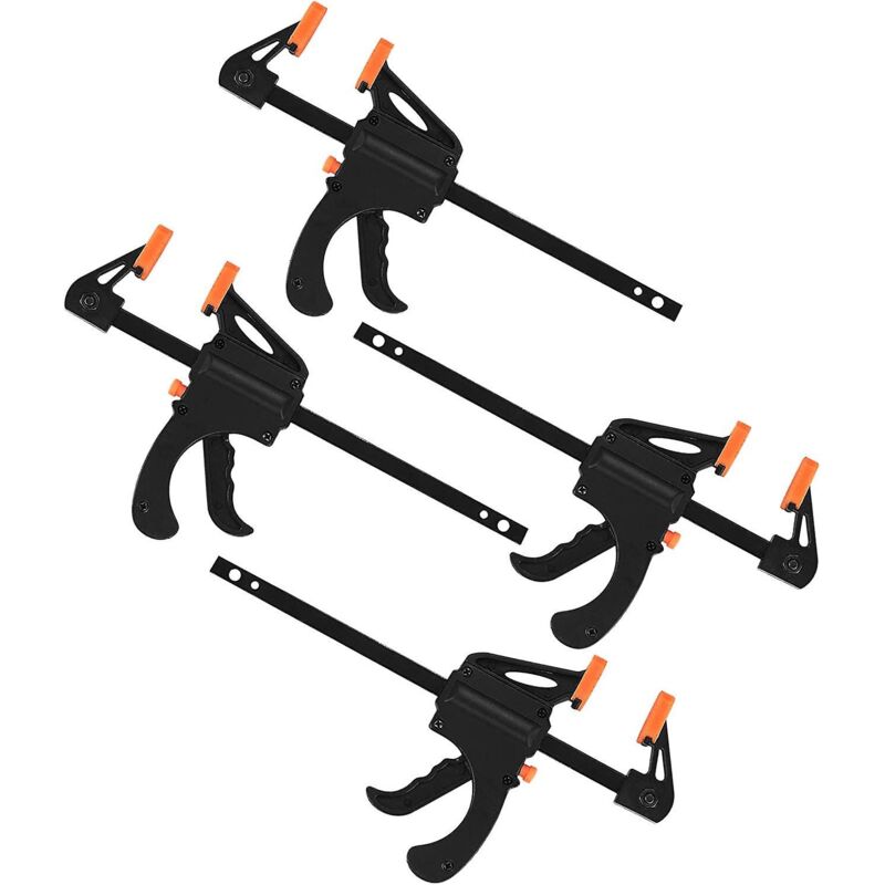 Set Mit 4 Schnellspann-ratschenklemmen Für Holz- Und Kunststoffbearbeitung – 10 Cm