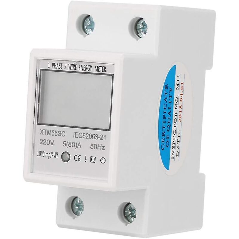 Einphasiger, Zweiadriger Elektronischer Energiezähler Für Din-schiene, 80 A, 220 V