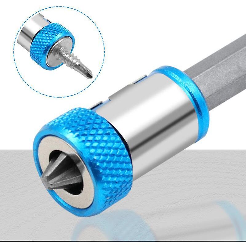 Set Mit 5 Blauen, Rutschfesten Magnetischen Schraubendreherringen Für 1/4"-bits