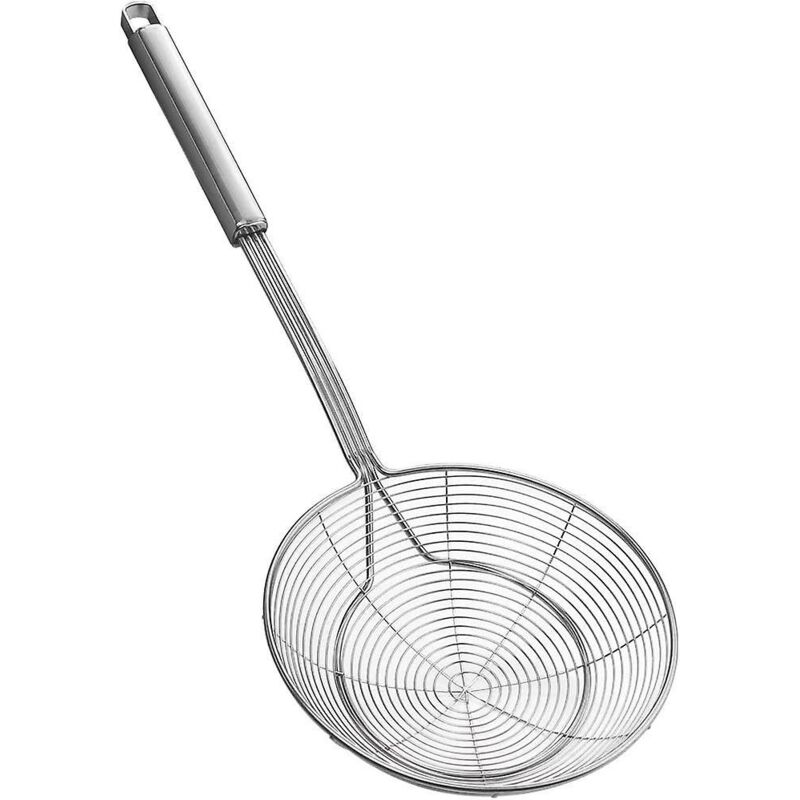 Schaumkelle Aus Edelstahl Mit 16 Cm Durchmesser Und Einem 41,3 Cm Langen Griff Zum Braten Und Servieren Von Pasta, Spaghetti Und Nudeln.