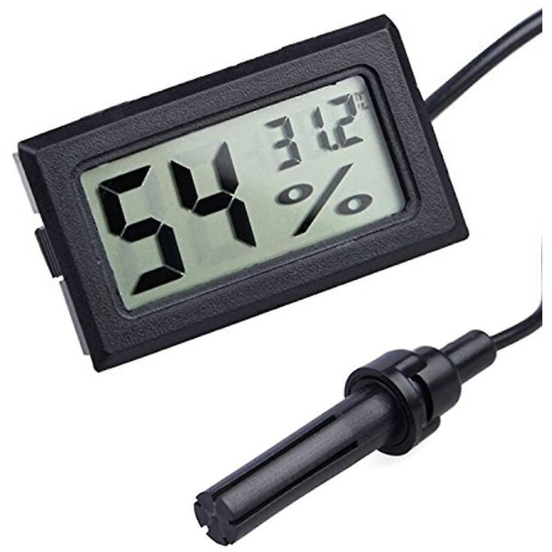 2-in-1 Lcd-digitalthermometer-hygrometer Mit Externem Sensor Für Terrarien (2er-pack)
