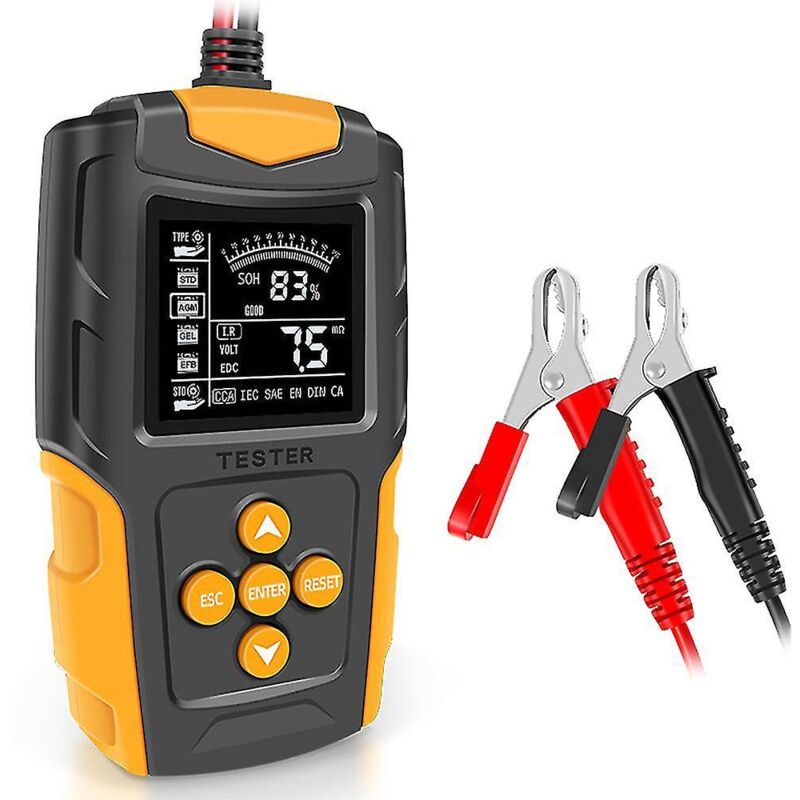 Kfz-batterietester Für 12-v- Und 24-v-vrla-, Gel- Und Agm-batterien Mit Starthilfe- Und Diagnosefunktion
