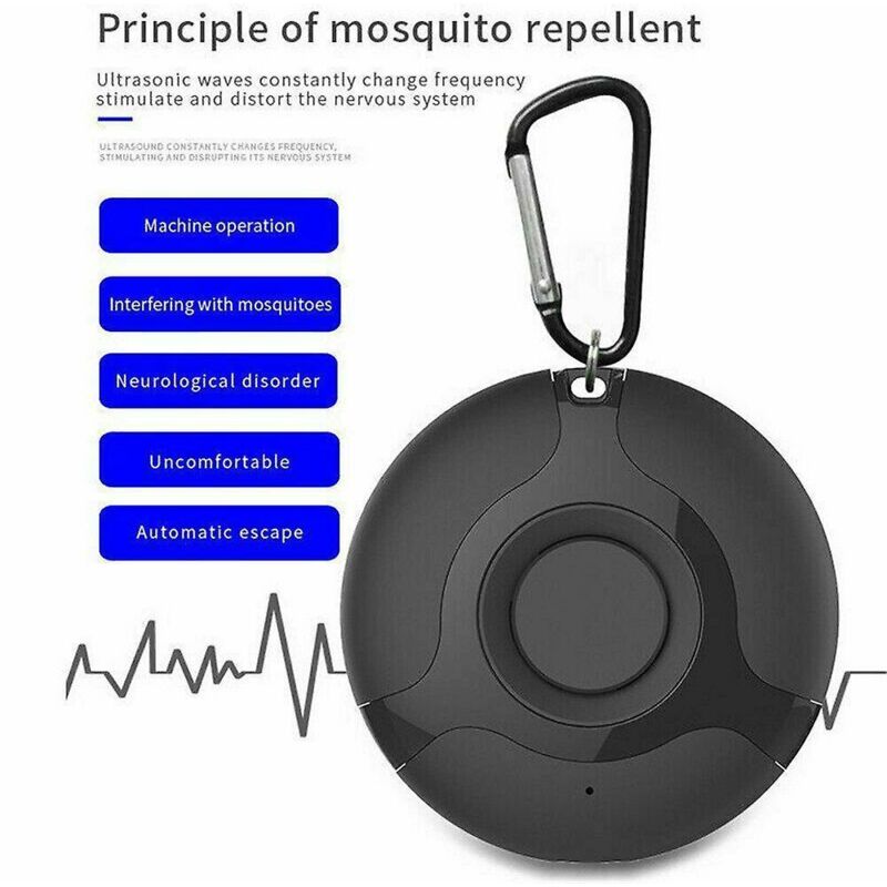 Tragbares Usb-ultraschall-insektenabwehrgerät Für Den Außenbereich, Schwarz