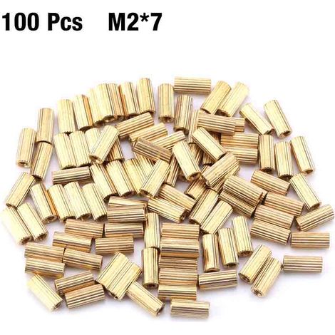 100 Stück M2-abstandshalter Aus Messing, Innengewinde Auf Innengewinde, Für Computer-motherboards (m2x7)